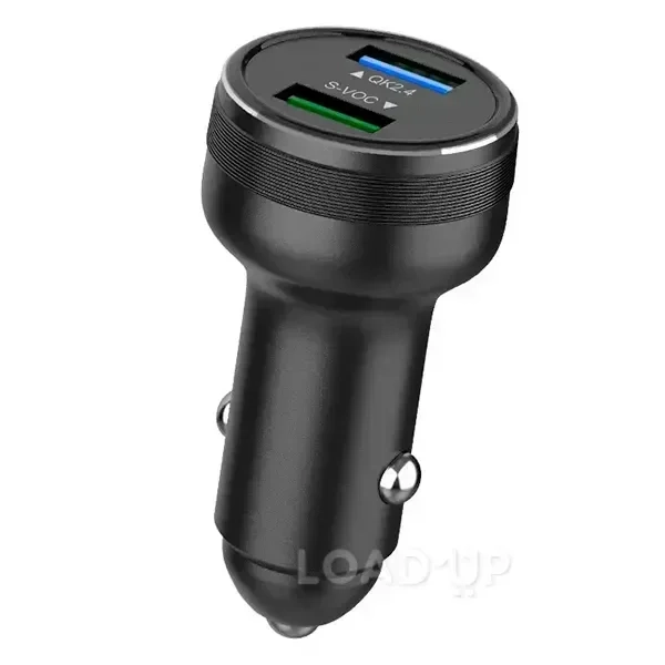 Автомобильное зарядное устройство в прикуриватель (2 USB, 65 Вт)