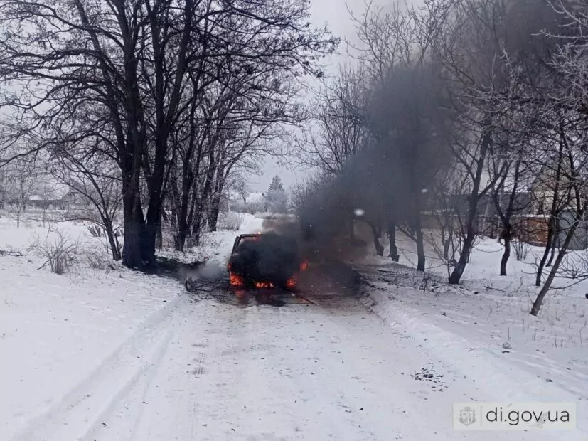 Уничтоженное авто в Русской Лозовой, 22 января 2026