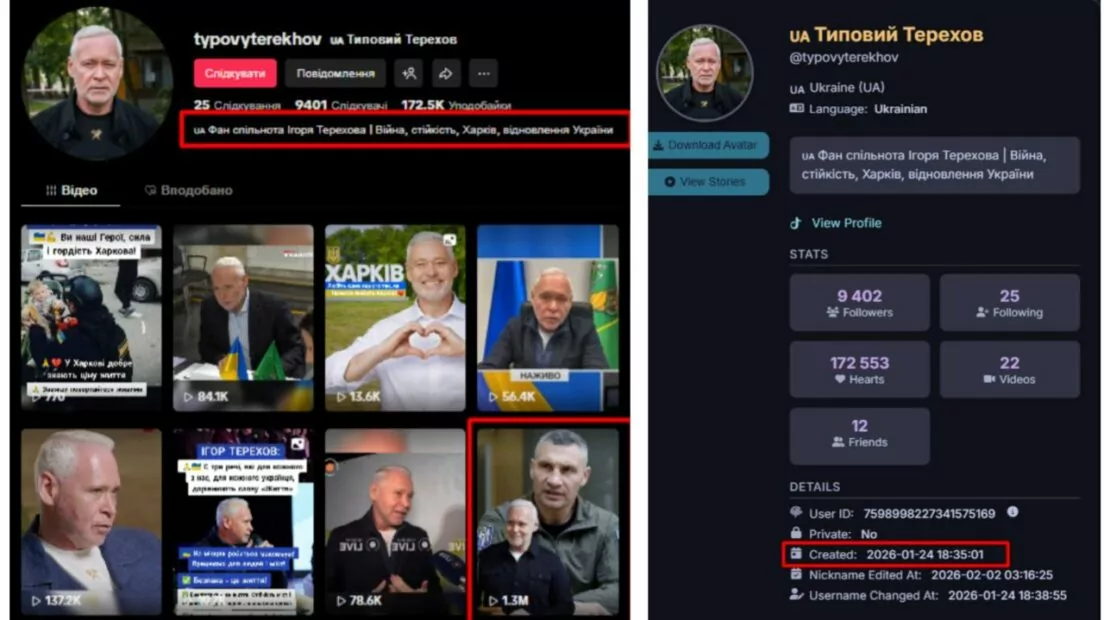 Тікток-акаунт «Типовий Терехов»