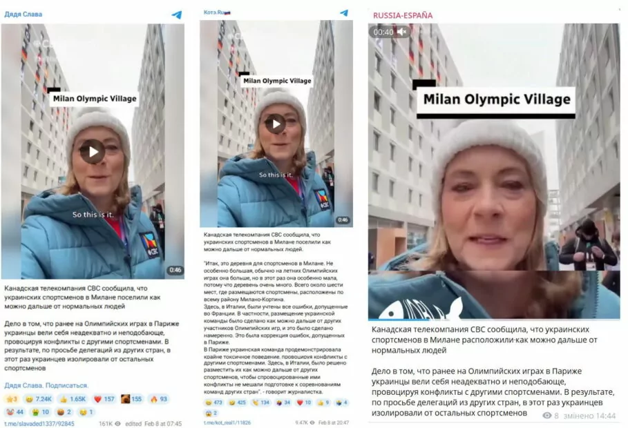 Фейк об изоляции украинских спортсменов в Милане