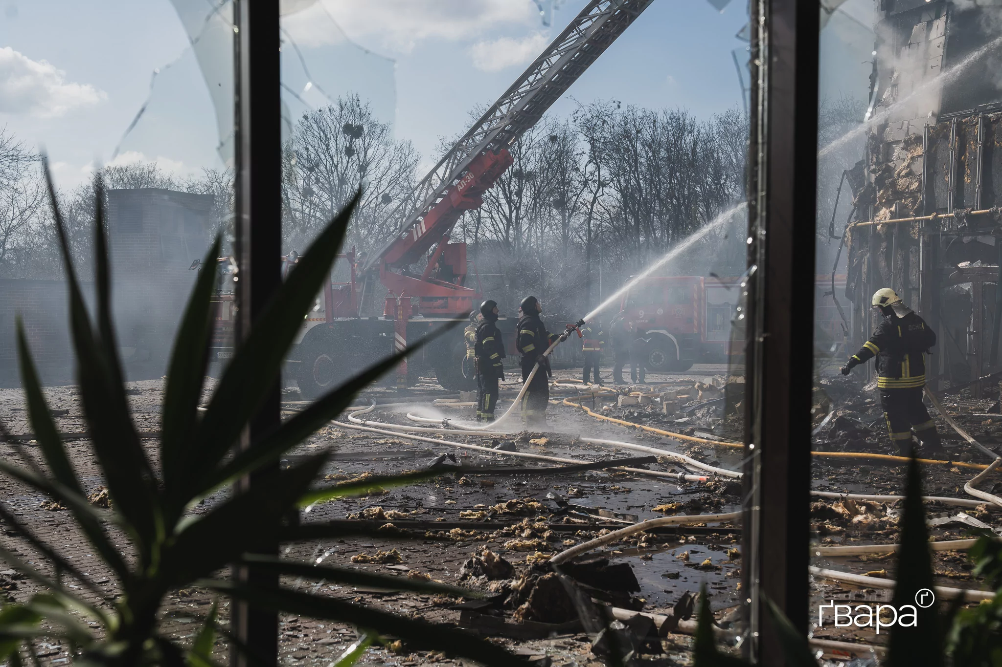Наслідки обстрілу Київського району Харкова