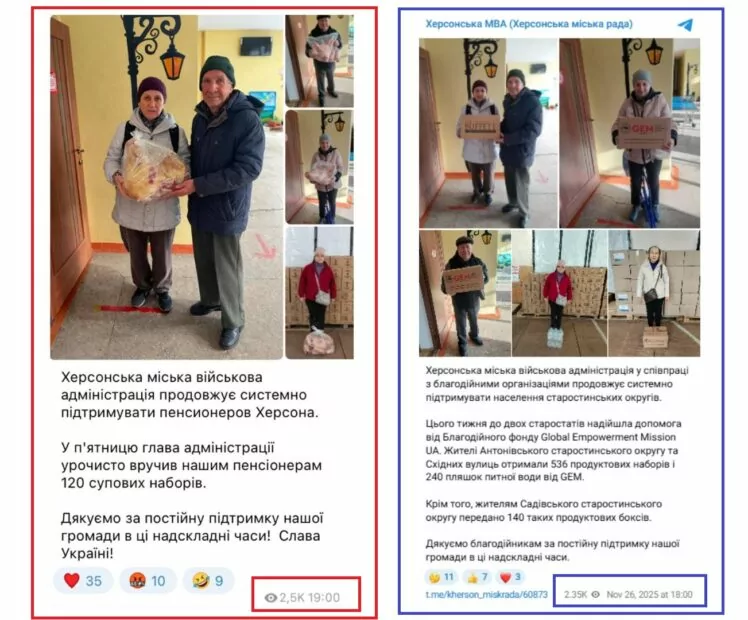 Гуманітарна допомога в Херсоні, продукти від GEM