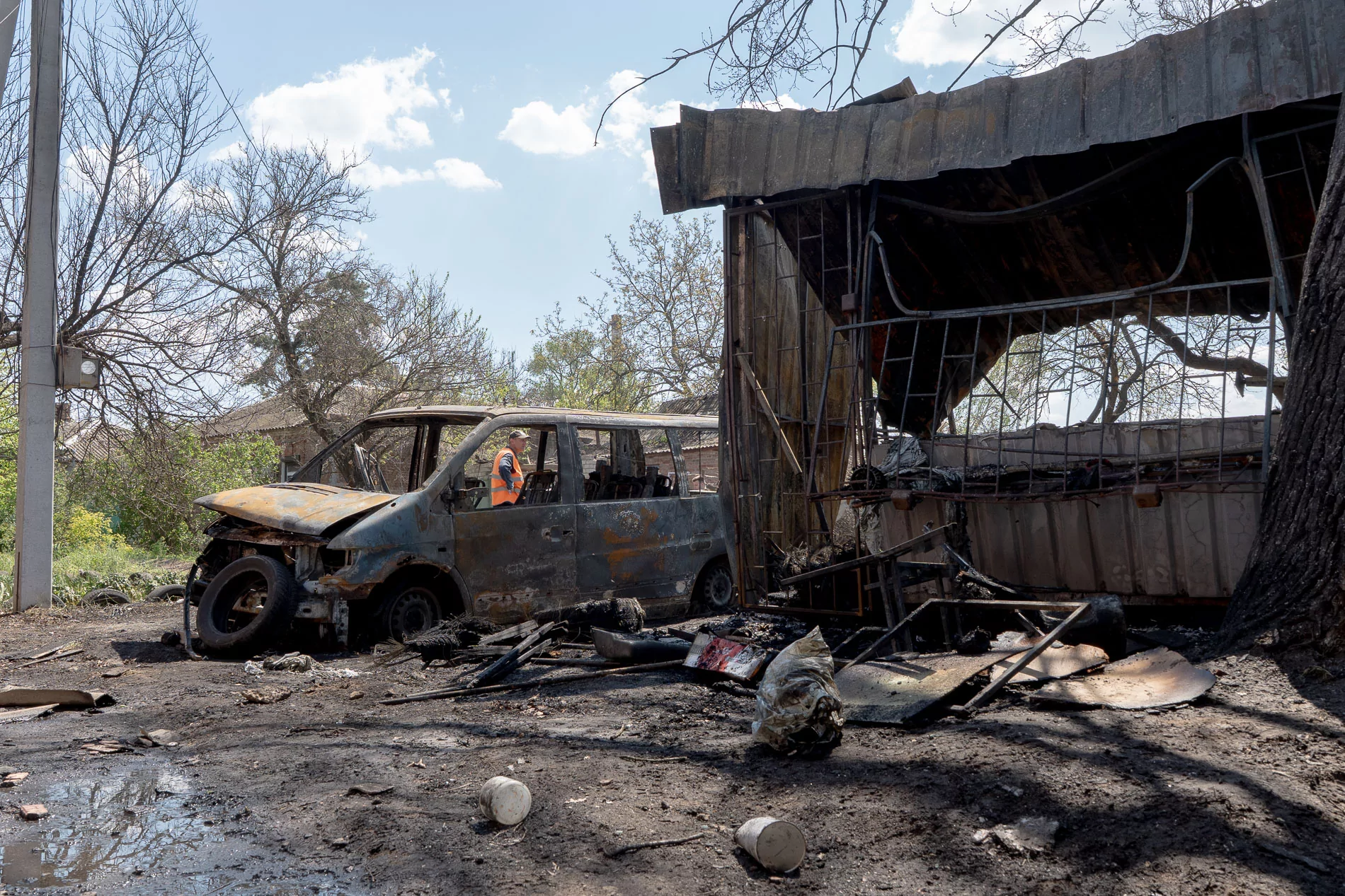 The aftermath of the Russian drone attack on Kharkiv