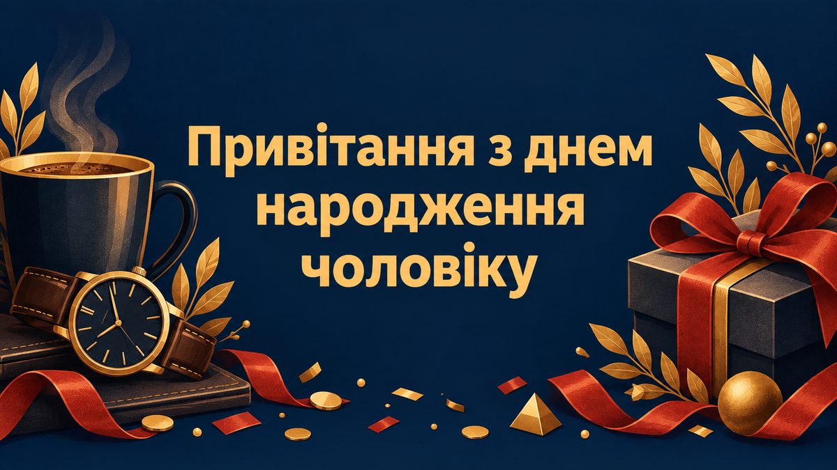 Привітання з днем народження чоловіку - листівка