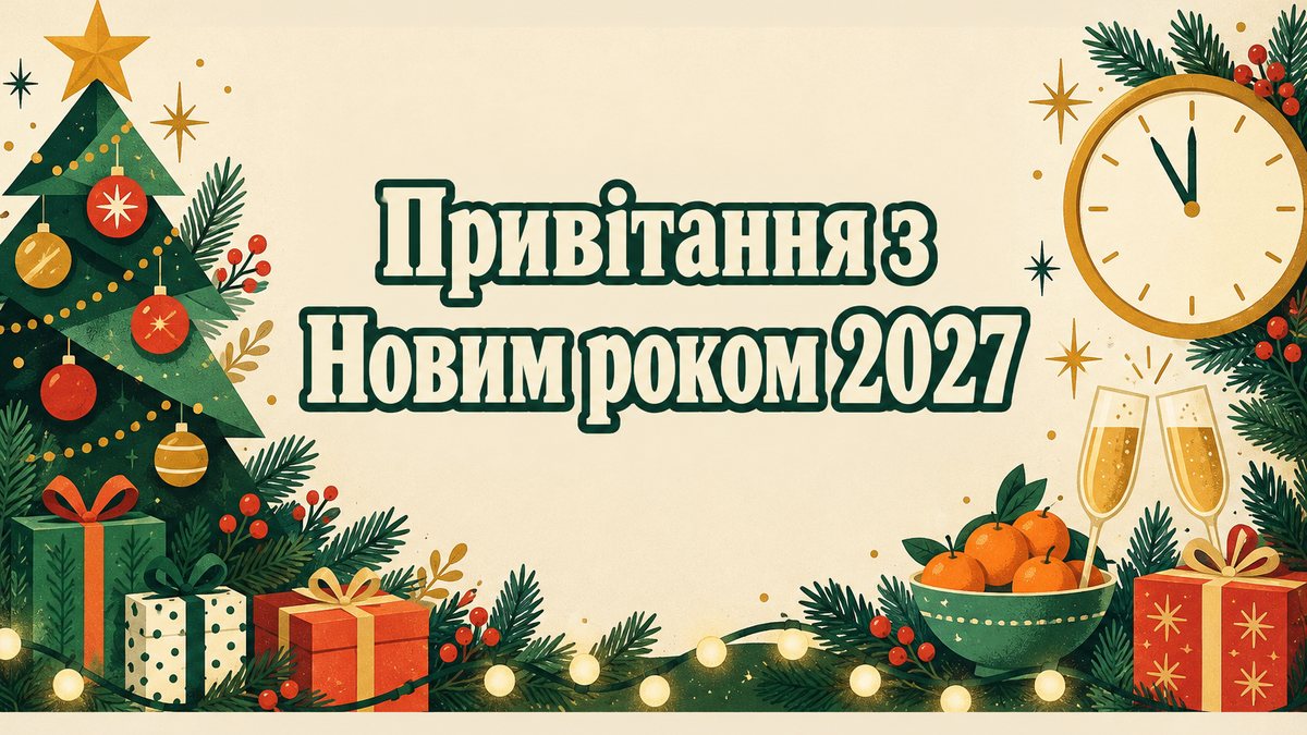 Привітання з Новим роком 2027 - листівка